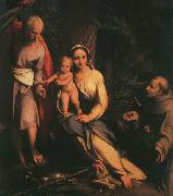 CORNELISZ VAN OOSTSANEN, Jacob The Rest on the Flight to Egypt with Saint Francis dfb USA oil painting reproduction